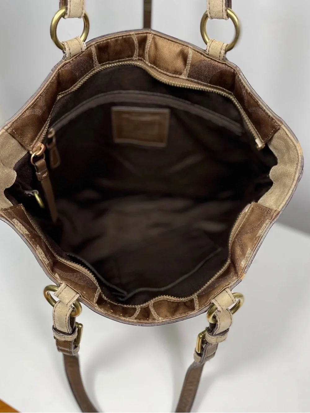 Coach Vintage 2006 Signature C Lilia Metallic Tote Bag